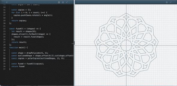 Showing off replicad 2D operations